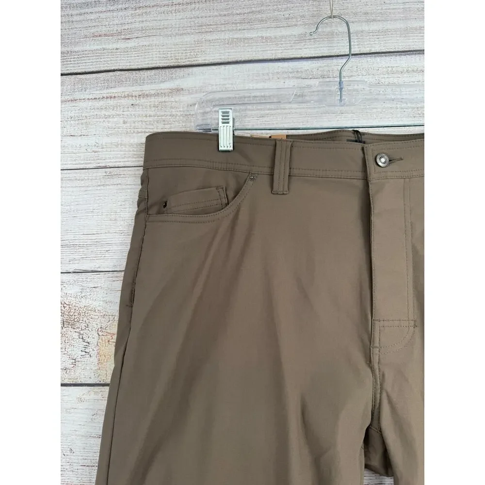 prAna Brion Slim Pant II Mens 40x34 Brown Tapered‎ Leg Stretch Outdoor NEW